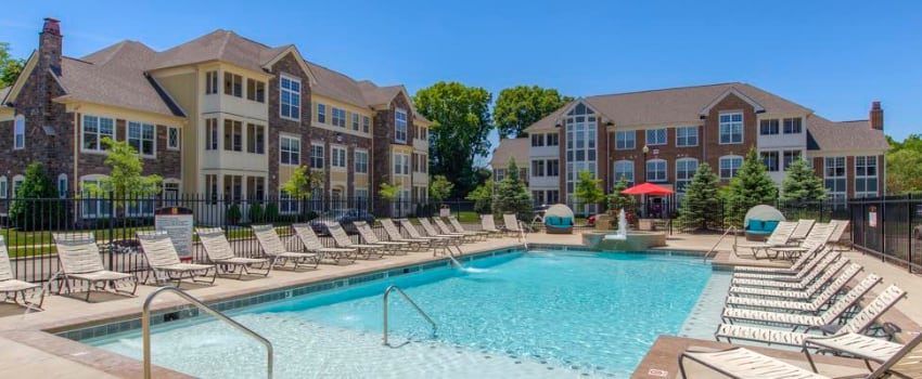 Swimming pool at West Lafayette apartment.